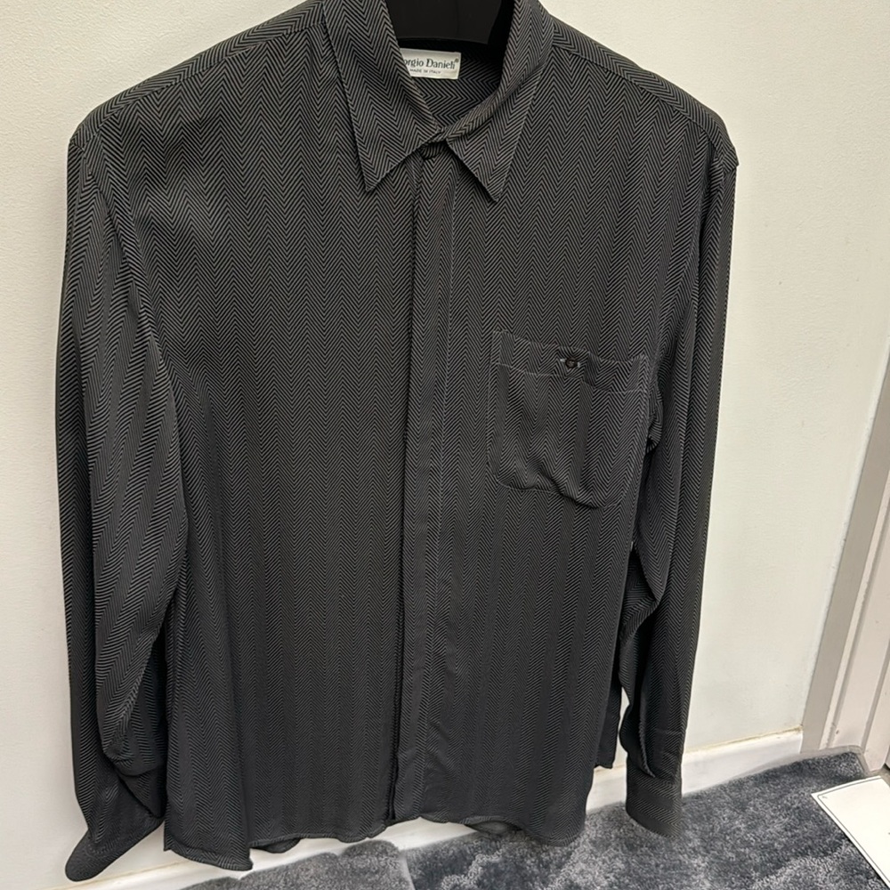 Rare designer vintage 80s Giorgio Danieli M herrinbone print